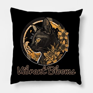 Celebrating Heritage: The African Black History Cat and Flowers Pillow