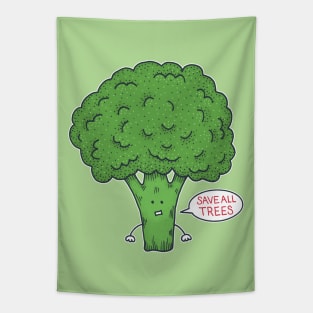 Worried Broccoli Tapestry