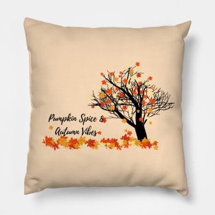 Hello Autumn Pumpkin Spice and Autumn Vibes Autumn Tree Pillow