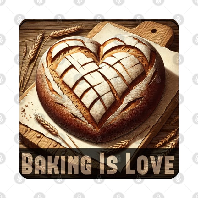 Baking Is Love, heart-shaped bread by Markaneu