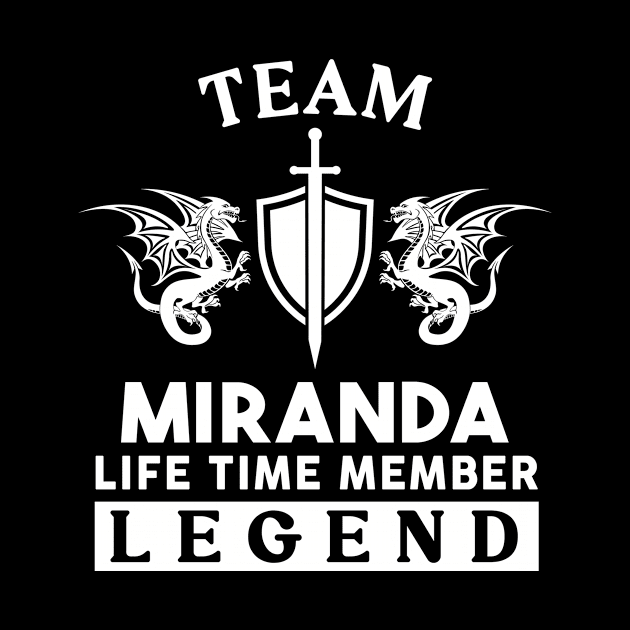 Miranda Name T Shirt - Miranda Life Time Member Legend Gift Item Tee by unendurableslemp118