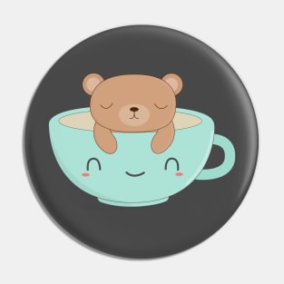 Kawaii Coffee Bear T-Shirt Pin