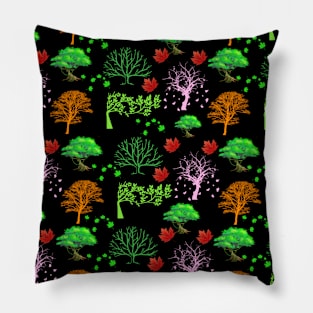 colorful trees pattern Pillow