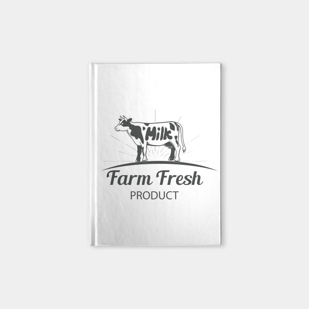 Farm Cow With Milk Logo