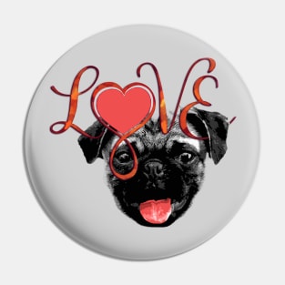 Infinity Love Heart Lemniscate PUG DOG Pin