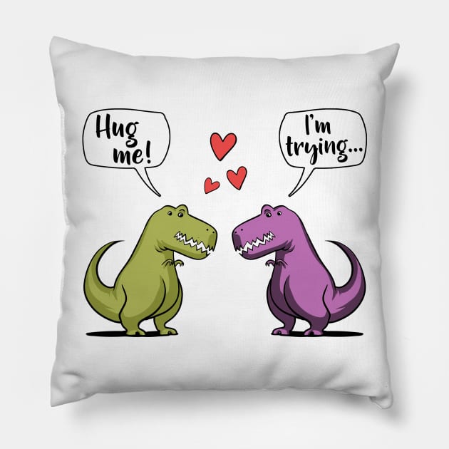 T-Rex Dinosaur Hug Me Pillow by underheaven