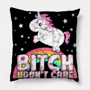 Cute Chubby Unicorn Funny Saying Bitch Don Pillow