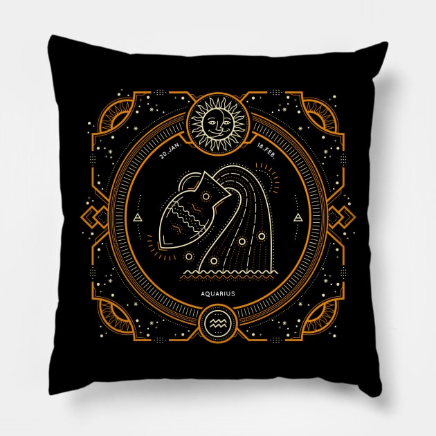 Aquarius Sacred Symbol Pillow by DISOBEY