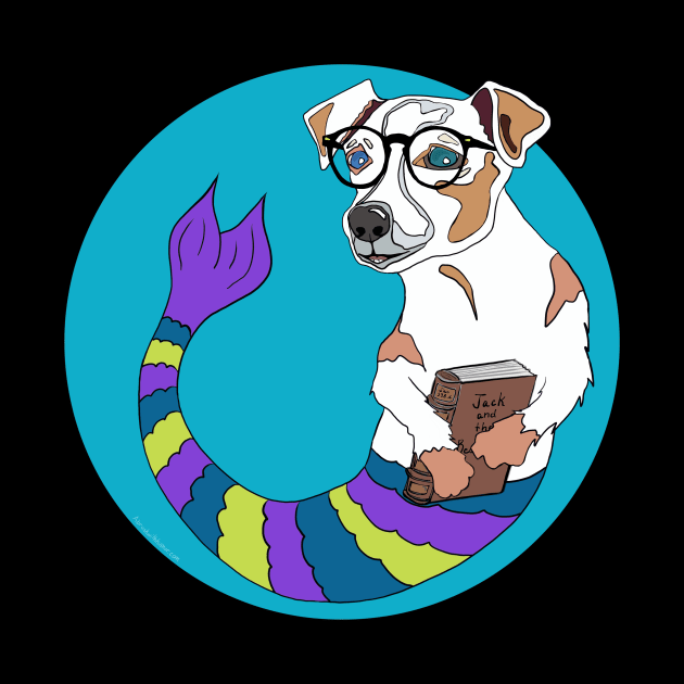 Milo the Bookworm Jack Russell Mermutt by abrushwithhumor