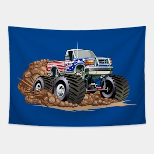 Cartoon Monster Truck Tapestry