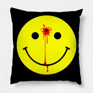 Smiley Face with a Bullet Hole - Have a Nice Day Pillow