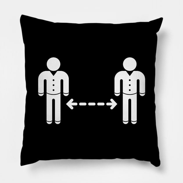 Keep Distance! (Corona Virus / Pictogram / Icon / White) Pillow by MrFaulbaum