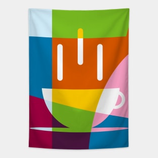 Hot Coffee Abstract Illustration Tapestry
