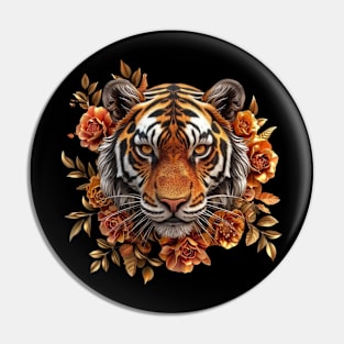 Floral Tiger Pin