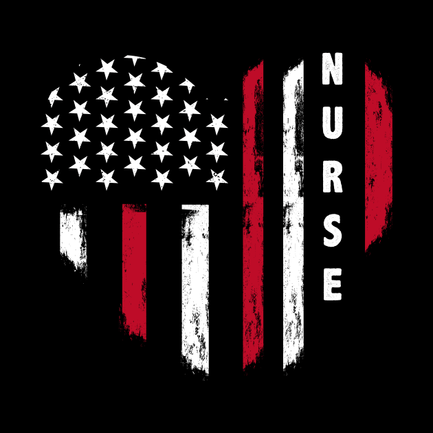 Nurse Appreciation American Flag Graphic Design, Distressed American flag graphic spelling out "NURSE," celebrating nursing professionals and patriotism by All About Midnight Co