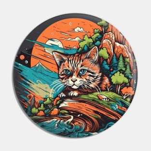 Acid Mixed Japanese Arts Cartoon Cat Pin