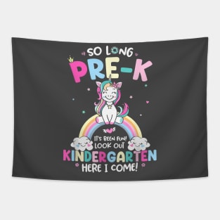 So Long Pre-K Kindergarten Grade Here I Come Unicorn Kid Tapestry