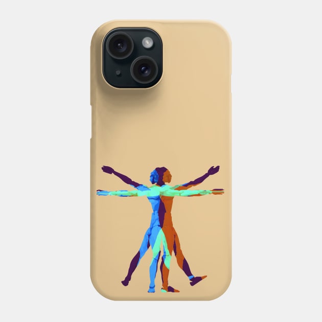 The Vitruvian Man (Earthy) Phone Case by TJWDraws