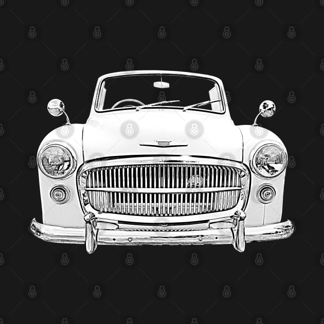 Hillman Minx Mk VIII 1950s classic car monochrome by soitwouldseem