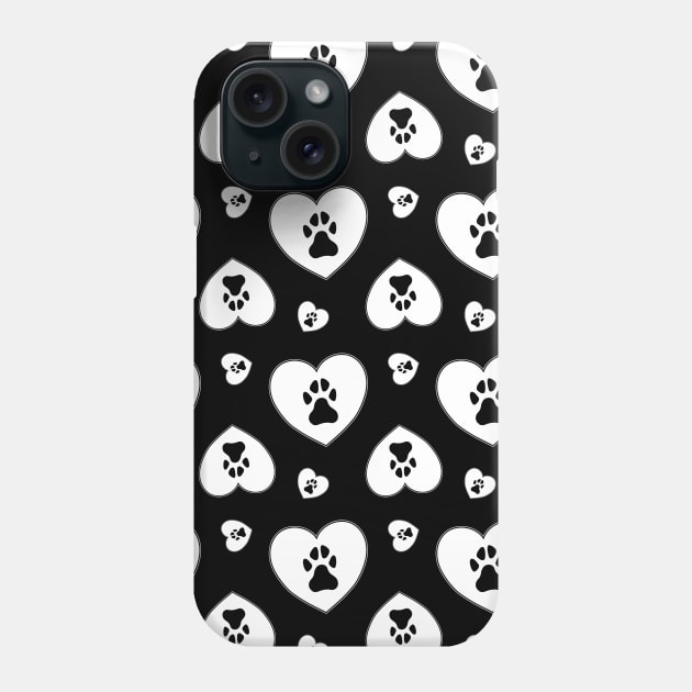 Dog Heart Black Phone Case by GinColorist