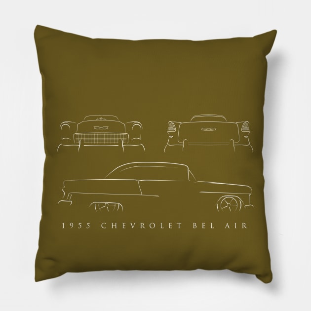 1955 Chevy Bel Air - composite Pillow by mal_photography