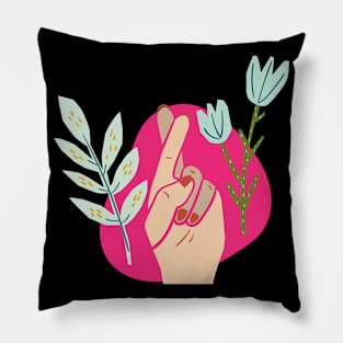 Finger Crossed Pillow