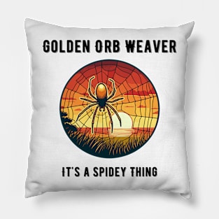 Golden Silk Orb Weaver Pillow