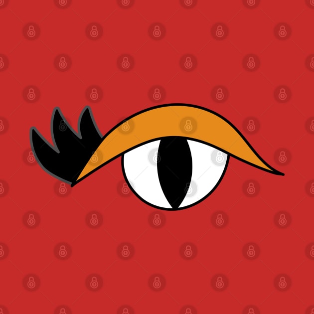 Cute Cartoon Eye with lashes an orange lid by Angel Dawn Design