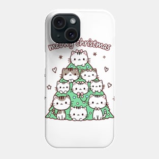 Christmas tree with kittens - meowy christmas Phone Case