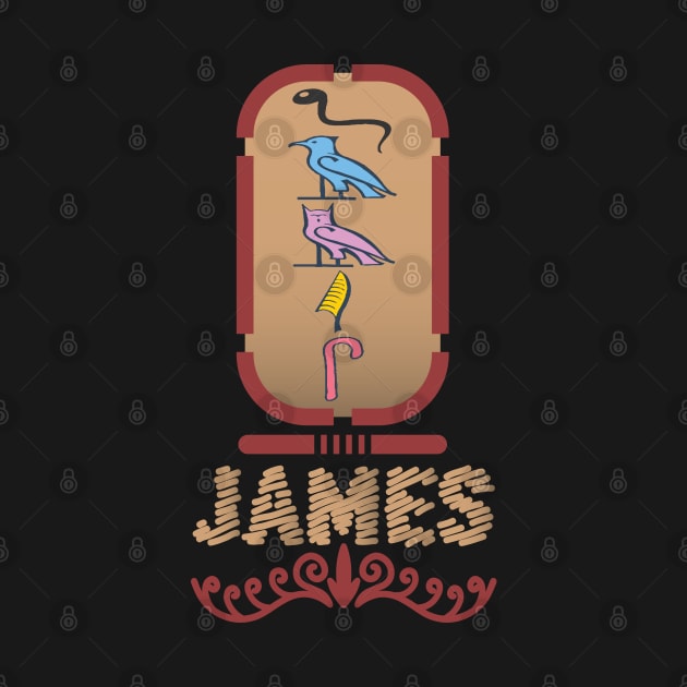 JAMES-American names in hieroglyphic letters-James, name in a Pharaonic Khartouch-Hieroglyphic pharaonic names by egygraphics