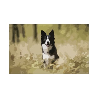 Border Collie Digital Painting T-Shirt