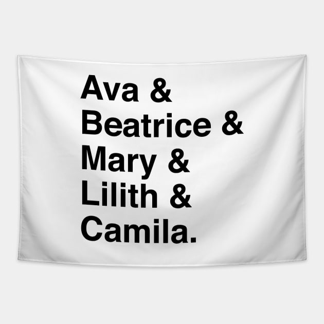 Character names (v2) - Warrior Nun Tapestry by Queerdelion