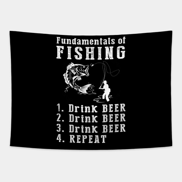 Angling & Ale: Reeling in Laughter Tee Tapestry by MKGift
