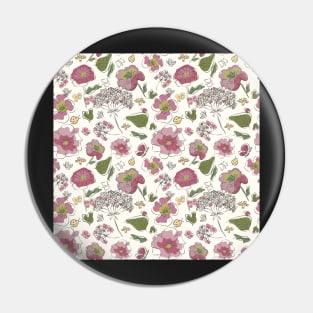 Floral seamless pattern with fantasy blooming flowers Pin