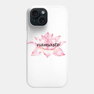 Namaste, pink Lotus Flower Phone Case