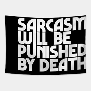 Sarcasm White Print Tapestry