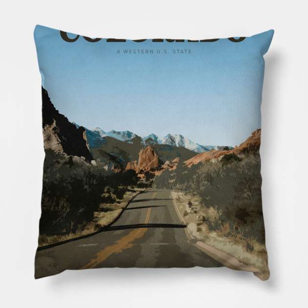 Visit Colorado Pillow by Mercury Club