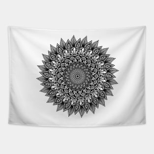 Monochrome Mandala Tapestry