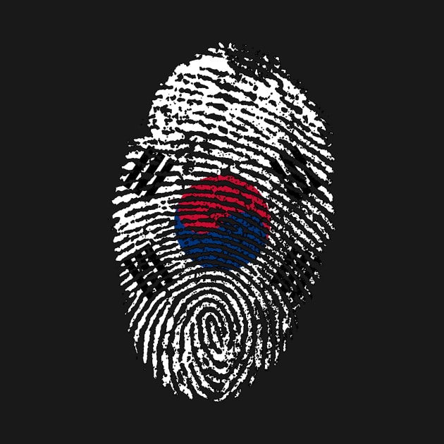 South Korea Flag - KR Fingerprint Flag - South Korean Flag by Printaha