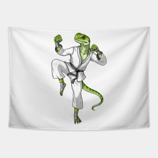 Karate Lizard Tapestry