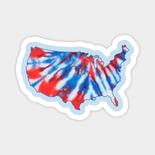 Tie dye red white and blue america - United States of America Magnet