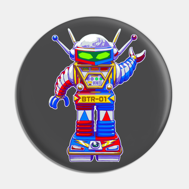 Tin Robot Mascot BTR-01 - Big Tin Robot - Pin