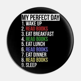 My Perfect Day / Reading Books Funny retro list design Pin