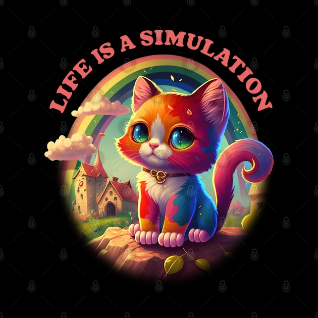 Life Is A Simulation / Nihilist Cute Kitty Design by DankFutura