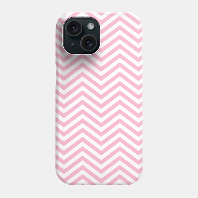 Simple Pink and White Chevron Pattern Phone Case by squeakyricardo