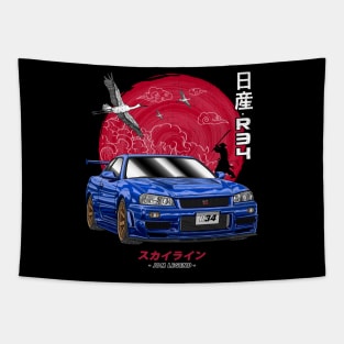 Nissan Skyline GTR R34 Back Print Tapestry