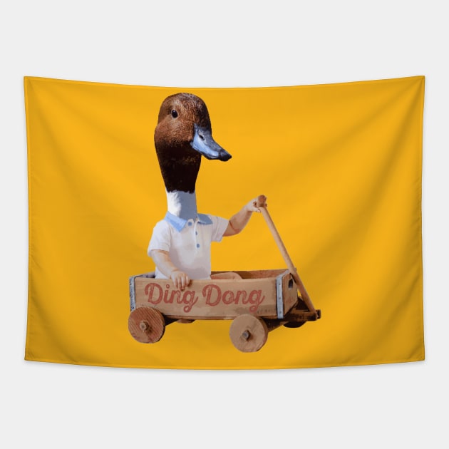 Ding Dong Duck Wagon Tapestry by mikevotava