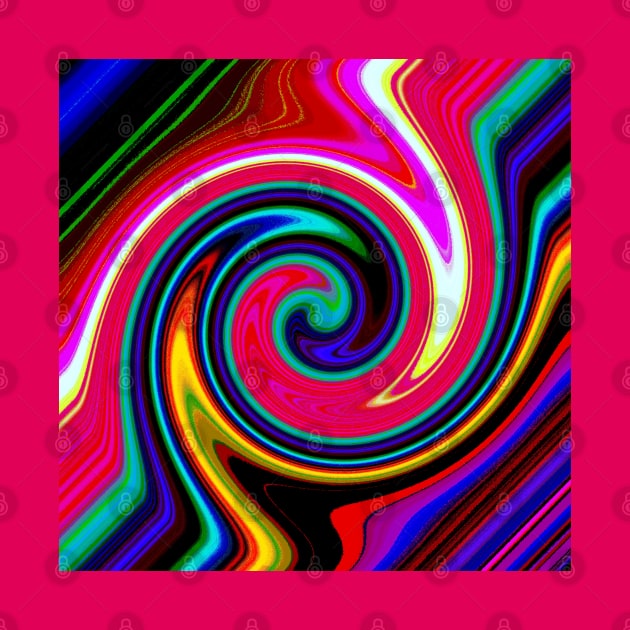 Swirl Retro Neon Red by BlakCircleGirl