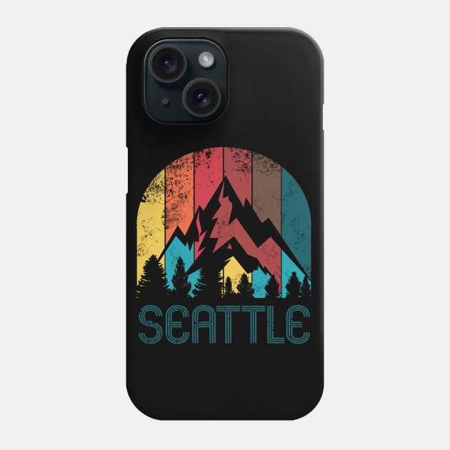 Retro City of Seattle T Shirt for Men Women and Kids Phone Case by HopeandHobby