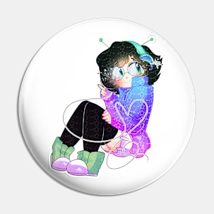 Musical Space-Boy Pin